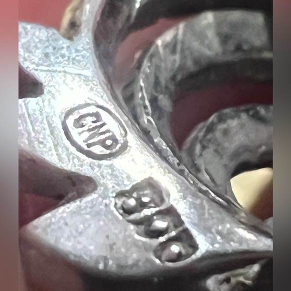 Artisan CNP Earrings Silver German 800 Marcasite Filigree Oxidized Clip-Ons - Picture 6 of 8